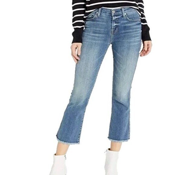 7 for all Mankind Jeans  Women's Size 26  Cropped Boot with Raw Hem - Picture 1 of 11